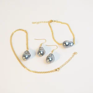 Fashion Necklace and Earring Sets Mix Stainless Baroque Pearl Necklace Luxury Boho Earing Women Earings Gold Beaded Bracelets