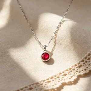 Fashion Necklaces for Women 925 Silver with Cubic Zirconia Studded Pendant and Elegant Design