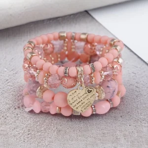 Fashion New Arrival Bohemian Colorful Jewelry Layered Bracelet Couple Pendant for Women
