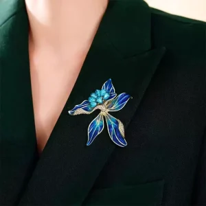 Fashion New Brooches Luxury Women Enamel Flower Brooch Elegant High end Crystal Brooch Pin