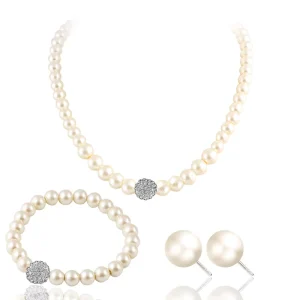 Fashion New Simple Design Pearl Necklace Set for Women Shop Jewelry Set N800195