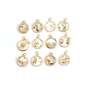 Fashion New Style Zircon Necklace Pendant Vintage Zodiac Jewelry Accessories Special Gifts Elegant Pendant
