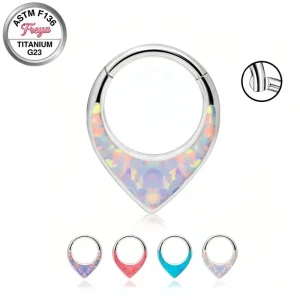 Fashion Nose Piercing Jewelry for Women G23 Titanium Septum Segment Opal Cattle Nose Ring Designer Hoop Earings