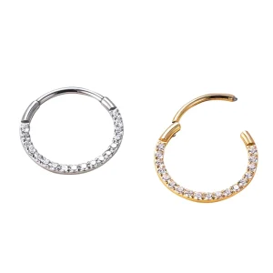 Fashion Nose Piercings Ring Body Jewelry ASTM F136 Titanium Hinged Clicker Pin Tapers Segment Hoop Ring