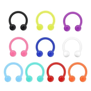 Fashion Nose Ring UV Acrylic Horseshoe Ring Lip Ring Fluorescent Candy Color C-Shaped Earring Eyebrow Ring