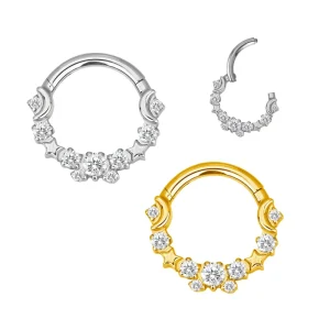 Fashion Nose Rings Earring Piercing Jewelry Nose Rings ASTM F136 Titanium Hinged Segment Hoop Ring Body Jewelry GZN