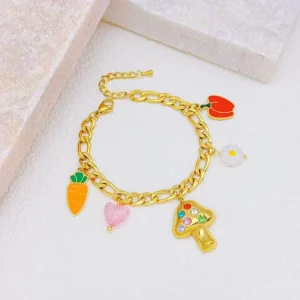Fashion Ocean Jewelry Sea Animals Fruit Charms Stainless Steel Jewelry Bracelet for Gift Bijoux