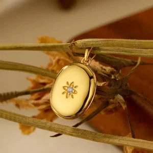 Fashion Openable Star Pendant 925 Sterling Silver 18k Gold Plated Pendant for Women