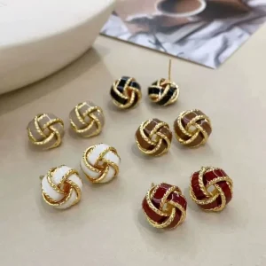 Fashion Oval Earrings Knot Design N209011