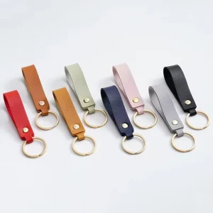 Fashion PU Leather 8 Colors Keychain Business Gift Leather Key Chain Men Women Car Key Strap Waist Wallet Keyrings
