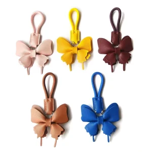 Fashion PU Leather Butterfly Key Chain Bag Key Ring Pendant Creative Women’s Shoulder Bag Charm for Accessories