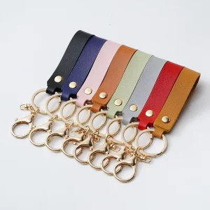 Fashion PU Leather Keychain Gift Leather Key Chain Men Women KeyChains Keyrings