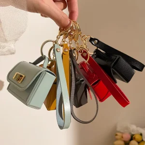 Fashion PU Light Keychain Small Bag Headphone Purse Charm Accessories Designer Gifts for Women