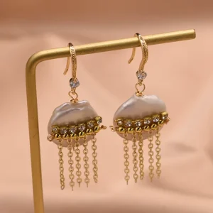 Fashion Pearl Earrings Simulated Baroque Stud Gold Plated Trendy Daily Wear Statement Jewelry Pearl Earrings