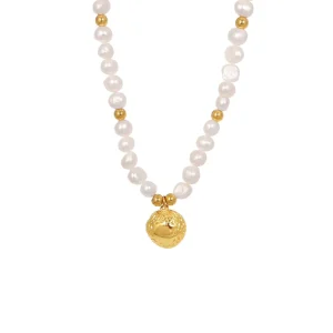 Fashion Pearl Necklace Stainless Steel Jewelry Natural Freshwater Pearl Collarbone Necklace in Stock Women Necklace