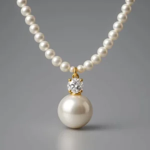 Fashion Pearl Necklace Stainless Steel Jewelry Zircon Large Pearl Clavicle Necklace in Stock Women Necklace