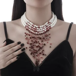 Fashion Pearl Necklace Tassels Zircon Pendant Necklace Women’s Fashion Necklace