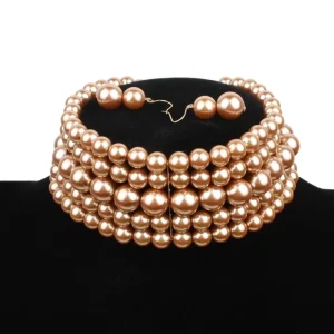 Fashion Pearls Necklace and Earrings Set Fashion Pearl Jewelry Set