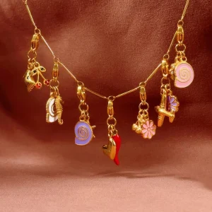 Fashion Pendants Charms 18k Gold Plated Shoelace Charms for Jewelry Making Waterproof Tarnish Free Charm Bar Trendy Accessories