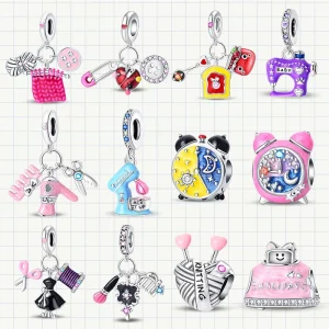 Fashion Pendants and Mini Charms Fit for Pan Original Sewing Designer Charm Bracelet Accessories Silver Plating Jewellery