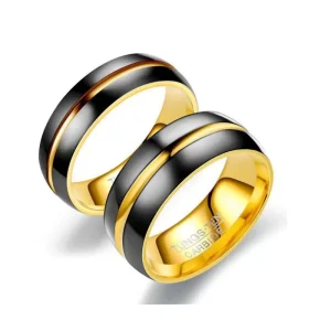 Fashion Personality Two color Couple Ring Senior Design Sense Fashion Hand Accessories Men and Women Ring Jewelry