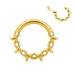 Fashion Piercing Jewelry ASTM F136 Titanium Chain Shape Segment Hinged Nose Clicker Septum Daith Cliker Ring Piercing Jewelry