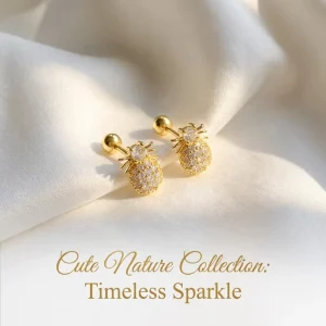 Fashion Piercing Jewelry Animals Jewelry 18k Gold Plated CZ Earring Fashion Body Jewelry Stainless Steel Earring Yiwu Daily Wear