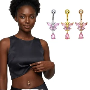 Fashion Piercing for Women Punk Style Butterfly Heart Shape Wedding Stainless Steel Belly Button Rings Body Jewelry Gift Party