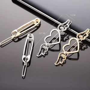 Fashion Pin Shape Hair Barrettes Clips for Women Head Dress Accessories Metal Hairpins