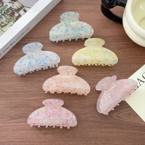 Fashion Pink Acrylic Hair Claw Clip Women Hair Accessories Girls Large Marble Glitter Hair Clips