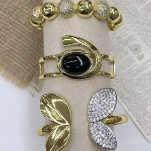 Fashion Plated Gold and Silver Bow Tie Bracelet Ring Gold Plated Bow Saint Benito Bracelet Copper Plated Bow Bracelet