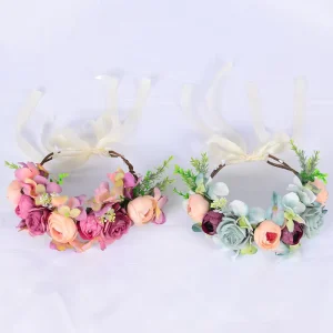 Fashion Rayon Rose Headband for Ladies Garland Hair Ring Flower Crown