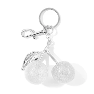 Fashion Red Cherry Zinc Alloy Pendant Keychain Cute Women’s Bag Charm Lightweight Handmade Multifunctional Jewelry Car Key