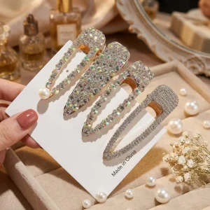 Fashion Rhinestone Custom Hair Clip Crystal Hairpin Accessories for Women Girls