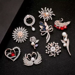 Fashion Rhinestones Flower Brooches Women’s & Children’s Jewelry for Wedding Engagement Party Gift