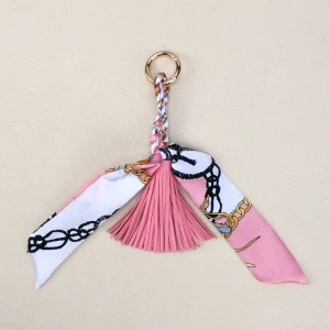 Fashion Ribbon Bow Leather Tassel Pendant Fashion Bag Accessories