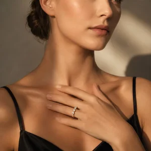 Fashion Ring Women Bridal Eternity Band 3mm 0.1ct Engagement Moissanite Ring for Simple Style Women Party Ring