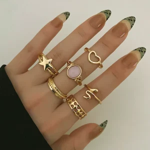 Fashion Ring Women’s Fashion Serpentine Ring Set of Six