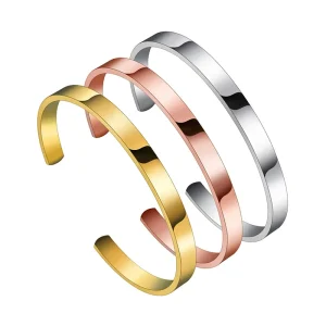 Fashion Ring and Custom Necklace Costume Bangles Stainless Steel Gold Braceletxs for Engraving Women