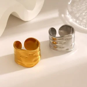 Fashion Rings 18K Gold plated Stainless Steel Rings for Women