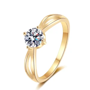 Fashion Rings Gold Plated Jewelry Bague En or Luxury Zircon Wedding Woman Rings Bague Femme