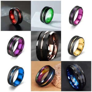 Fashion Rings High quality Unisex Electroplated Stainless Steel Rings Office Lady Style