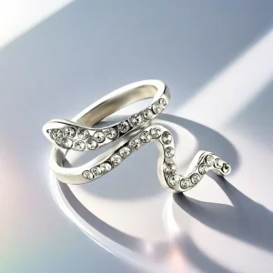 Fashion Rings Irregular Shapes Trendy Silver Alloy Zircon Adjustable Ring Festival Anniversary Wedding Woman