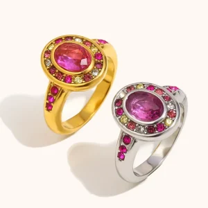Fashion Rings Vintage Chunky Heart Promise Initial Luxury Stacking Birthstone Stainless Steel Finger Gothic Ladies Fashion Rings