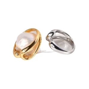 Fashion Rings for Women Trendy Jewelry Chunky Stainless Steel Ring Gold Chunky Ring