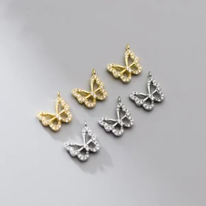Fashion S925 butterfly Zircon Pendant for Diy Charm Women Accessories