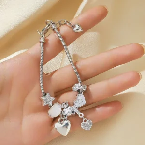 Fashion Simple Versatile Imitation DIY Jewelry Charm Pendants Bracelets Sweet Oil painted Design Jewelry