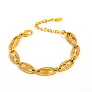 Fashion Smooth Shiny Large Lip Chain Bracelet for Women Stainless Steel Jewelry