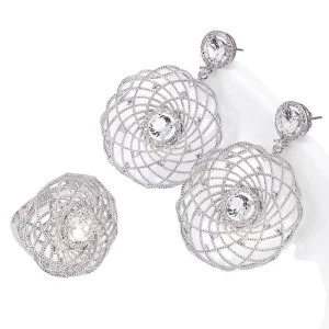 Fashion South America Brazilian Style 925 Sterling Silver Cubic Zircon Jewelry Set for Weddings Parties