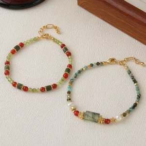 Fashion Southern Jade Natural Stone Gemstone African Turquoise Beads Bracelets Party